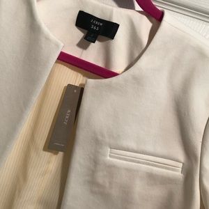 J Crew cropped white blazer